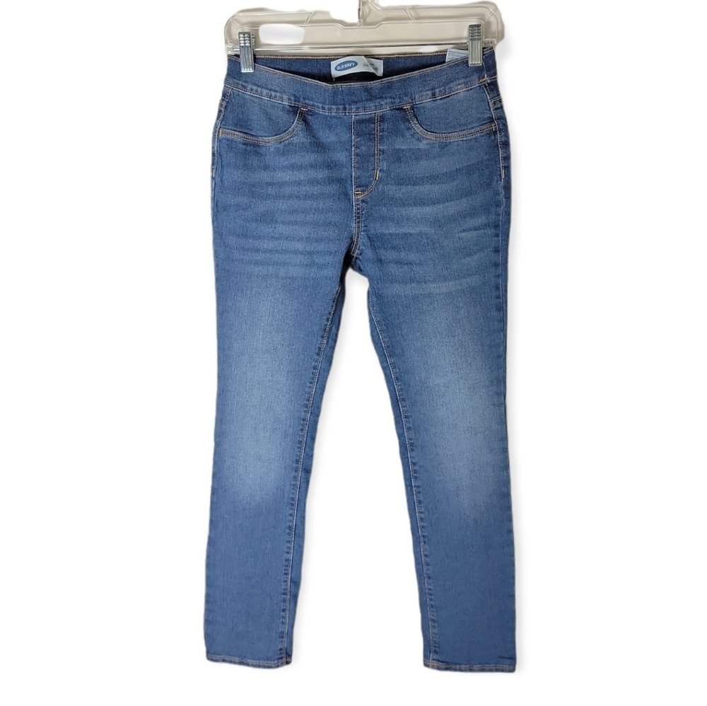 Old Navy girls skinny pull on Jeans XL 14 medium wash stretch denim